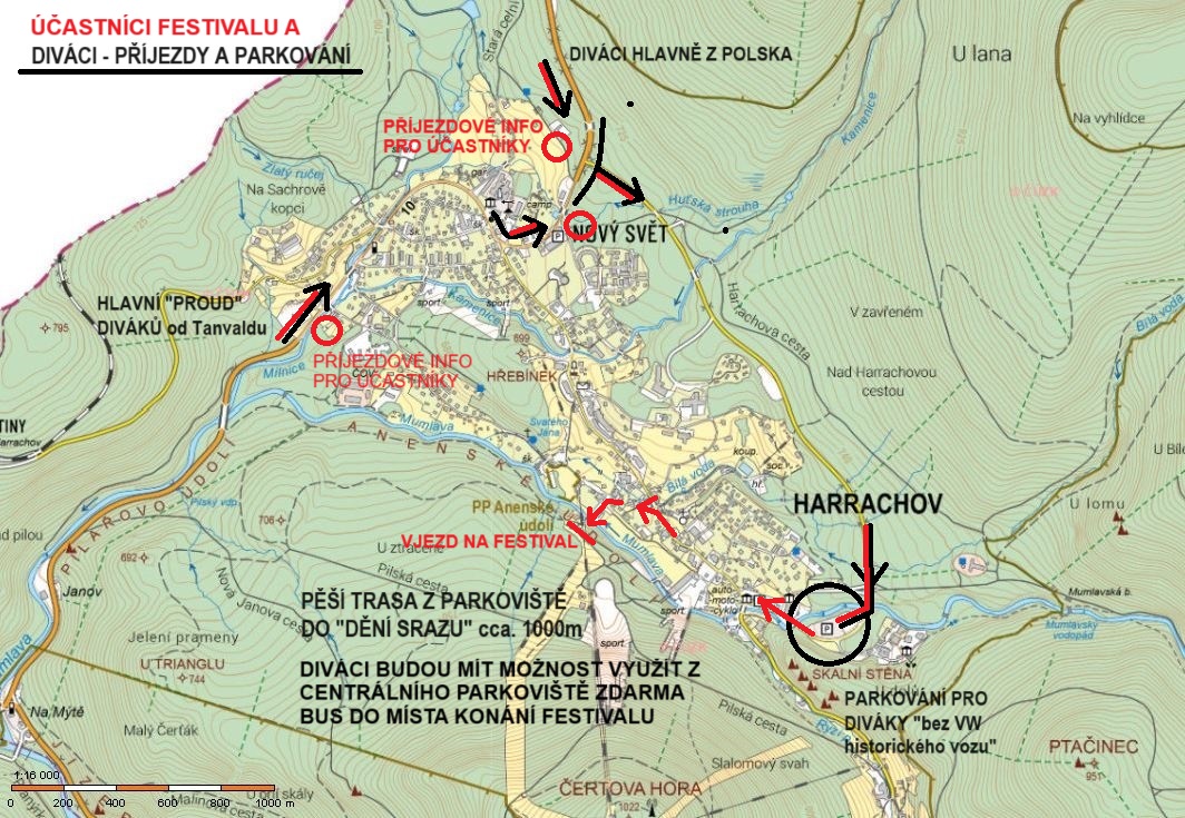 mapa prijezd učastniků